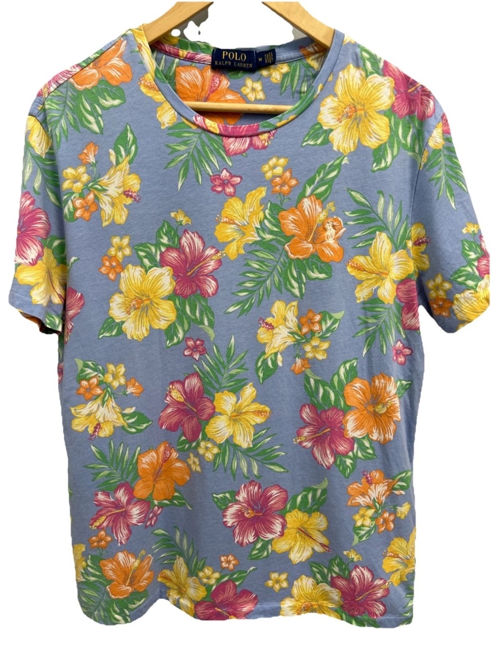 Polo Ralph Lauren Men’s M Tropical Hibiscus T Shirt Pony Logo Coastal Vacay